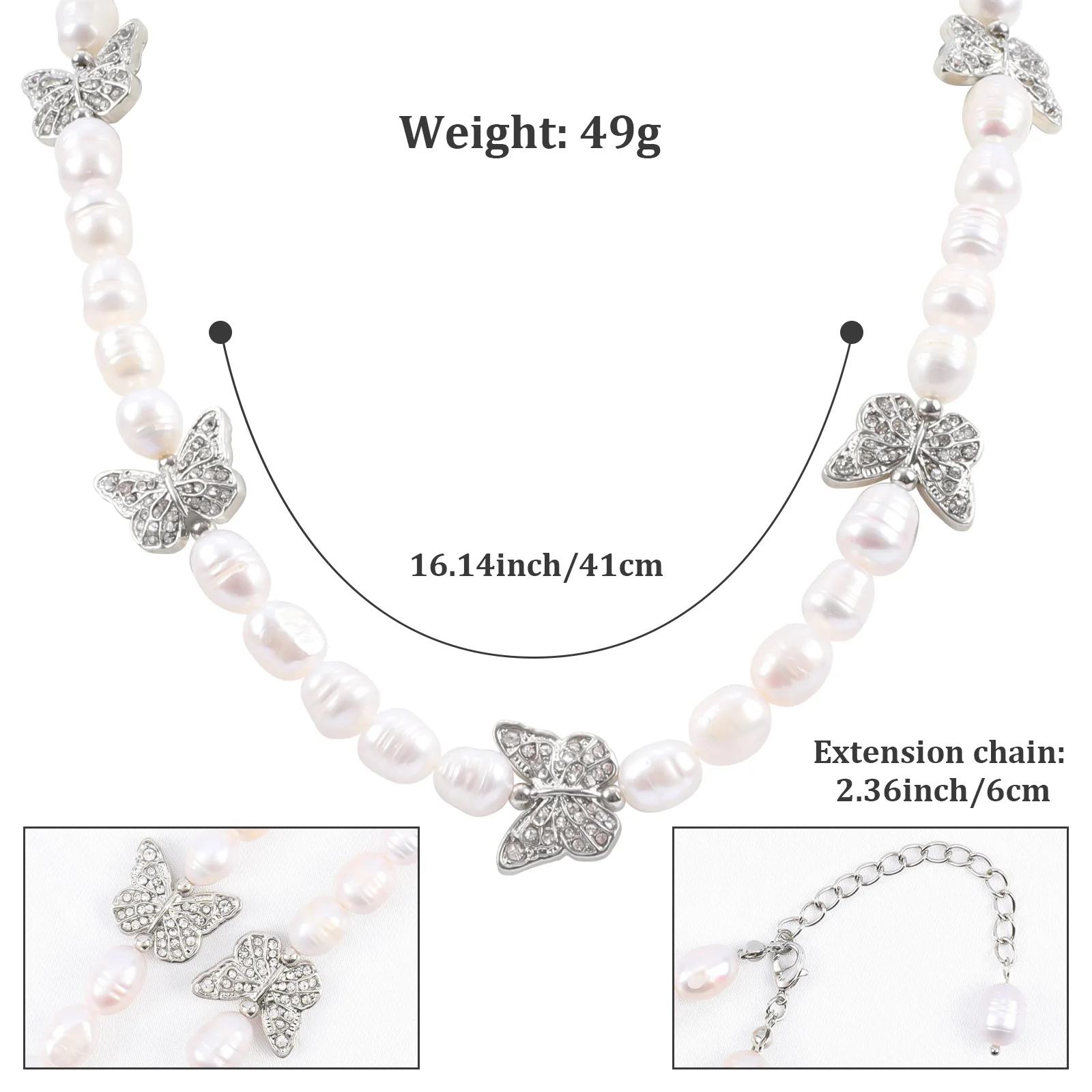 NEKOL Butterfly Charm Necklace for Women Luxury Jewelry Accessories Gifts for Ladies Fashion Beads Necklaces Jewellery Wholesale