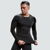 Men's Long Sleeved Sports T-Shirt With High Elasticity And Quick Drying Solid Color Long Sleeves Sportswear Dry Fit Rash guard 1