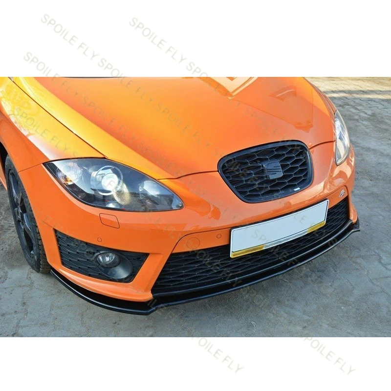 시트 레온 MK2 쿠프라/FR 2009 2010 2011 2012 고품질 ABS 3피스 자동차 프론트 립 범퍼 스포일러 유광 블랙 바디 키트