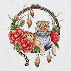 

Cross Stitch 14CT Ecological Cotton Threads Embroidery Home Decoration Hanging Letter Flower Th20451 Animal wreath series (7)
