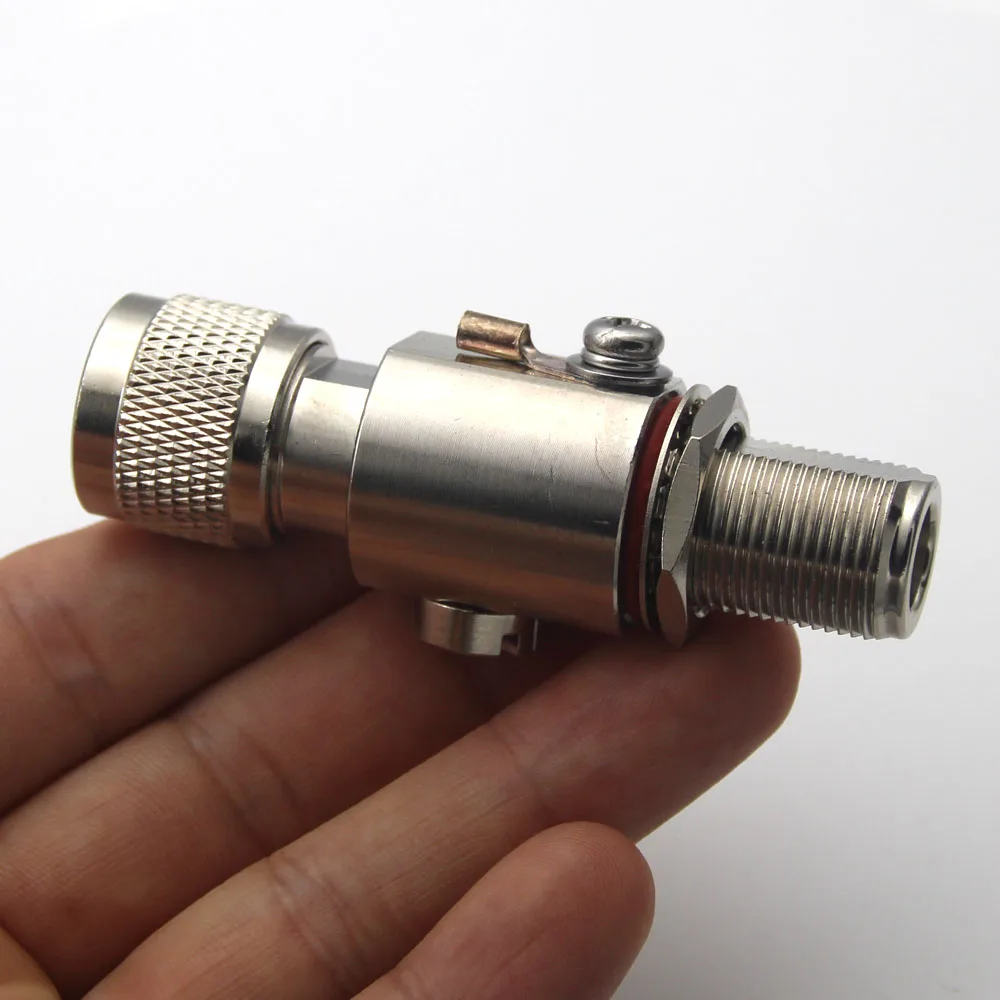 N Coaxial Lightning Arrestor Surge Protector N Type Male to Female Gas Discharge Protection for HAM CB Radio WLAN WiFi 50ohm