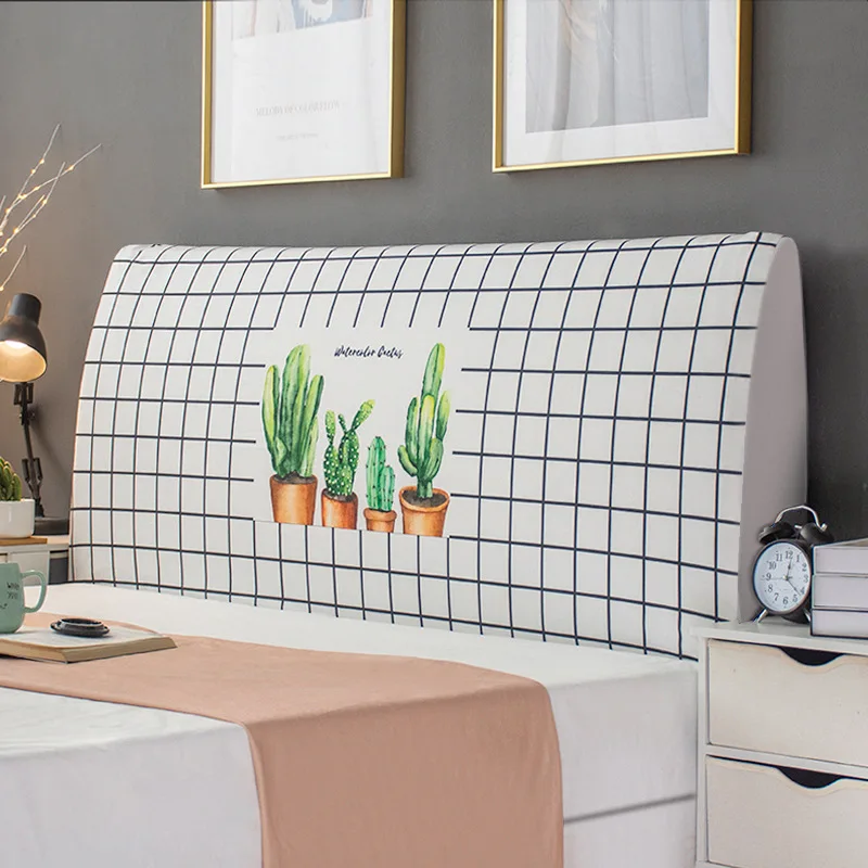 Bed Headboard Cover Printed Elastic All-inclusive Bed Head Cover Washable Universal Size For Home Hotel Banquet