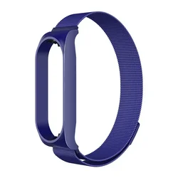 Stainless Steel Magnetic Milanese Loop Strap - Elegant Metal Wristband Bracelet - Mi band 7 (9 blue)