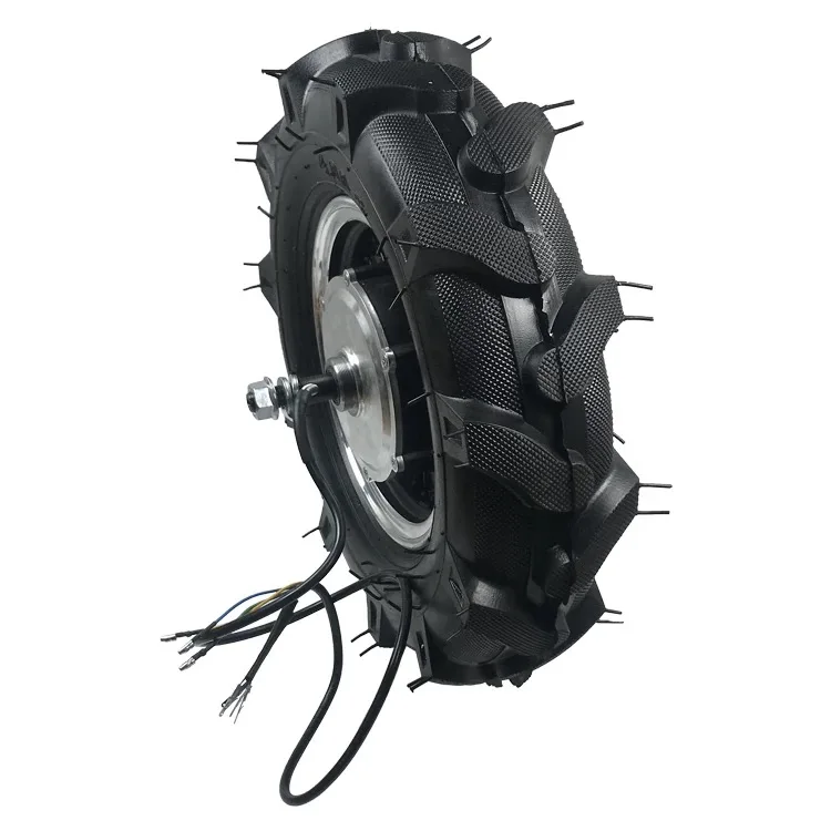 Single Shaft 16" DC 48V 500W/800W/1200W Geared BLDC Electric Hub Motor Wheel 16inch Mono Shaft Agriculture Vehicle Motor Hub