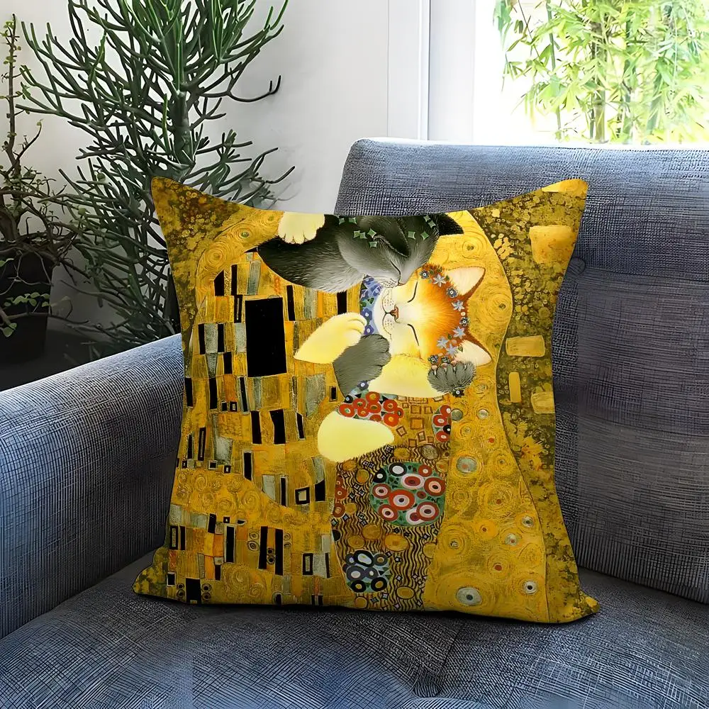 "Golden Muse" Gustav Klimt Cushion Cover - clHouse & Home