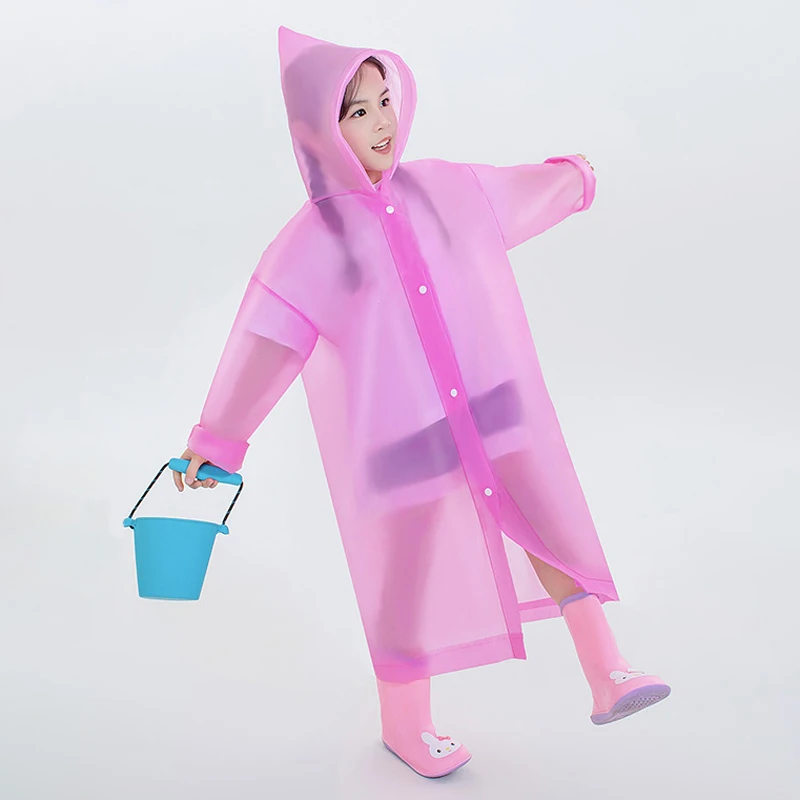 Waterproof Children's Rain Poncho Non-Disposable Travel Rain Gear Coat Boy Girl Outdoor Hiking Coat Child Raincoat Kid Rainwear raincoat poncho