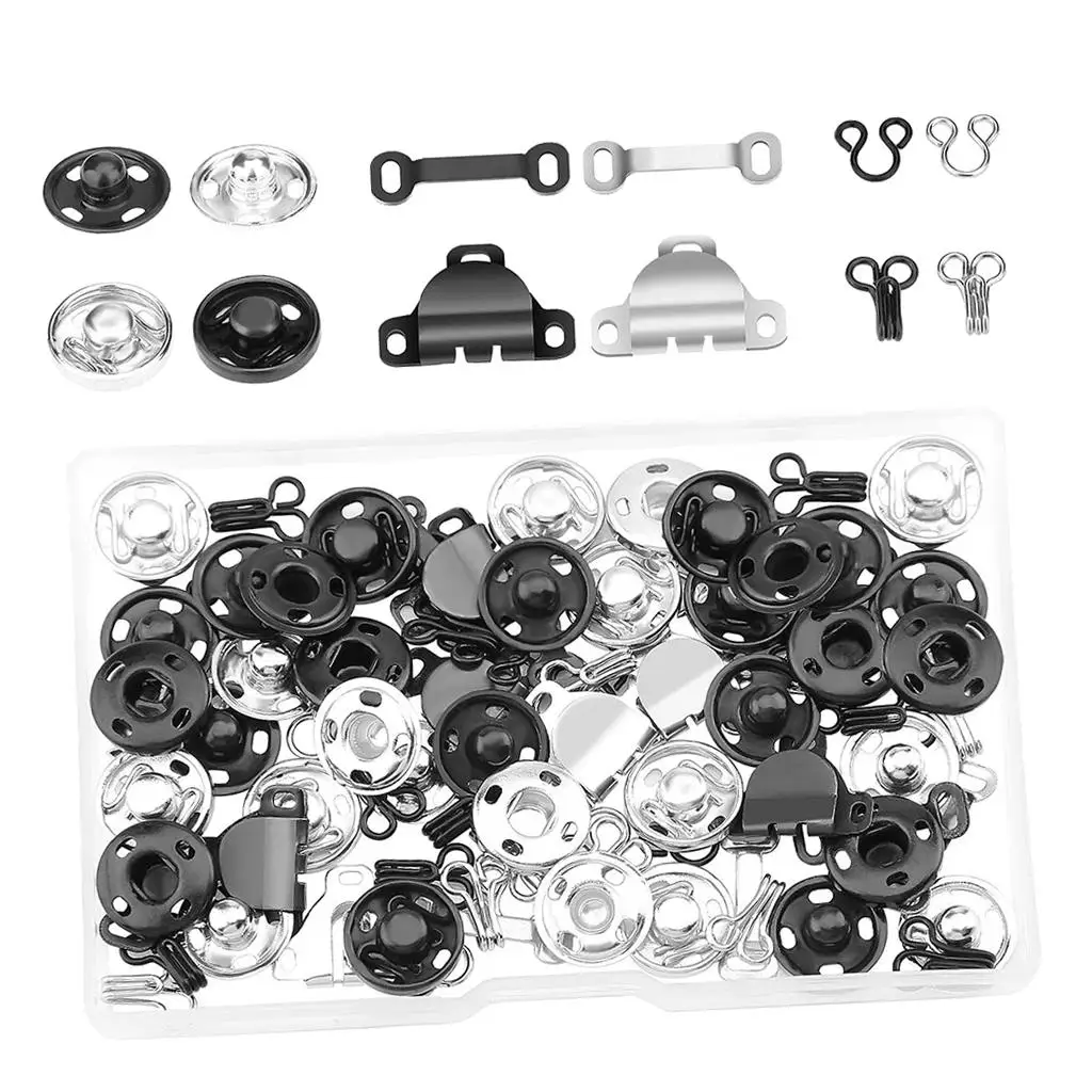 50 Pairs Skirt Hooks Sewing Closures Buttons for Trousers
