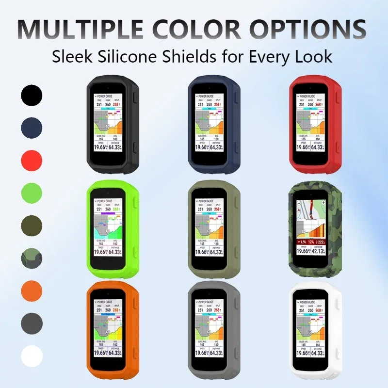 Premium Silicone Cover & Tempered Glass Screen Protector for GPS Bicycle Stopwatch