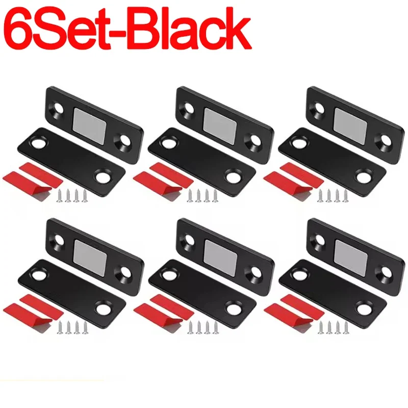 Invisible Magnetic Cabinet Catch and Door Latch Set with Adhesive for Furniture, Drawers, and Windows