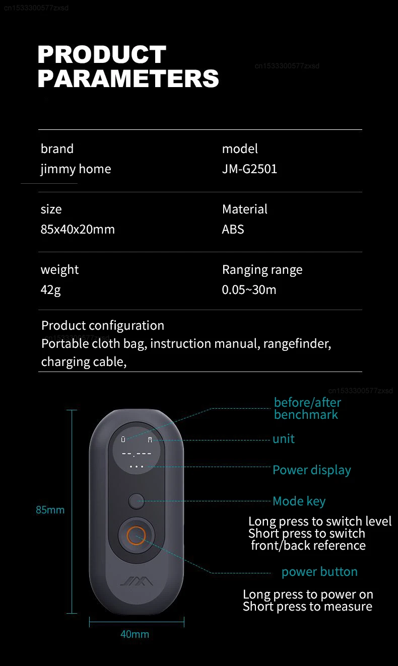 JIMIHOME JM-G2501 30m Laser Distance Meter Infrared Measuring Ruler Instrument Tools description image 15