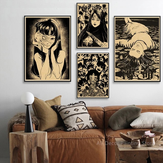 Horror Anime Junji Ito Good Quality Prints and Posters Vintage Room Home  Bar Cafe Decor Aesthetic Art Wall Painting - AliExpress