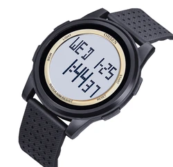 Unisex Waterproof LED Sport Watch - Fashionable Digital Timepiece (Gold wristwatch)