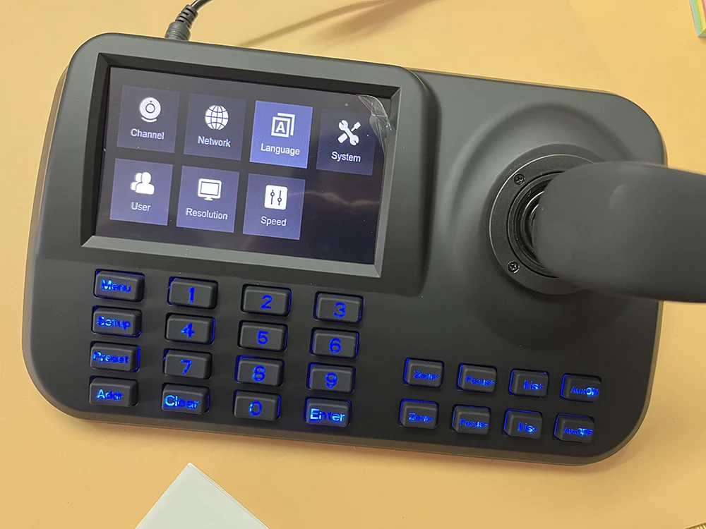 Onvif 3D CCTV IP PTZ joystick controller keyboard with inch LCD