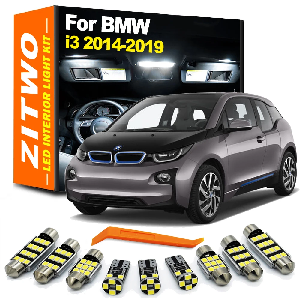 

ZITWO 9Pcs LED Interior Dome Map Light Vanity mirror Sunvisor Bulb Kit For BMW i3 2014 2015 2016 2017 2018 2019 Accessories