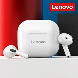Lenovo TWS Wireless Bluetooth Earbuds with Bass Touch Control and Noise Reduction (LP40 white)