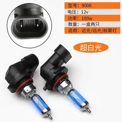 Set of 2 Super Bright White Halogen Car Headlight Bulbs, 6000K, 12V, 55W/100W (2pcs)
