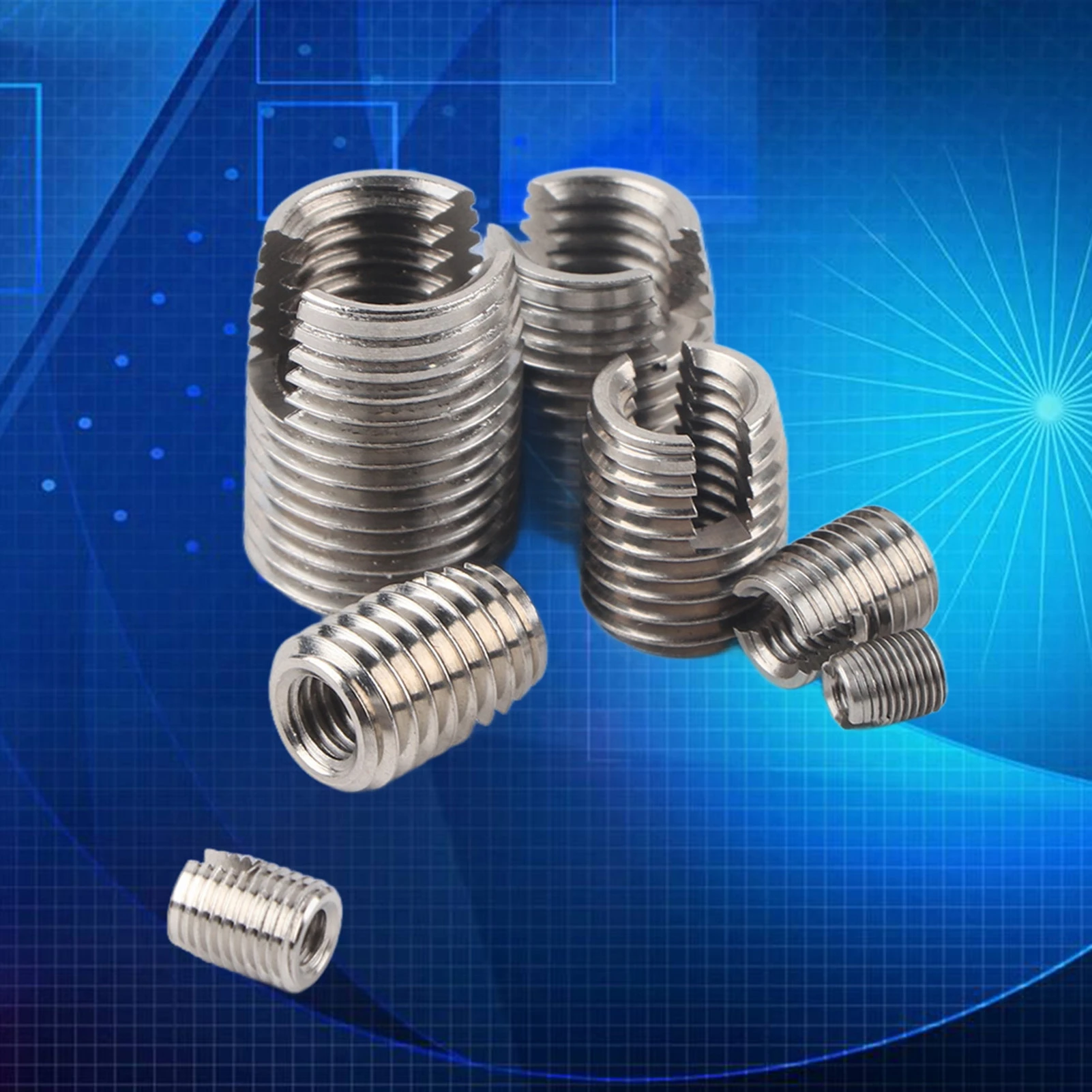 50Pcs Inner Thread Thread Insert Stainless Steel Inner Thread Self Tapping Thread Inserts Set Thread Reinforce Repair Tool