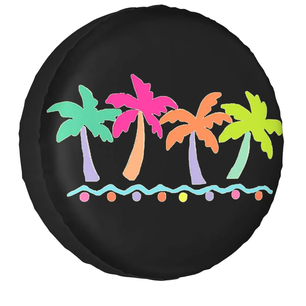 

Тропические пальмы в простом пляжном запасном покрытии для Jeep RV SUV 4WD 4x4 автомобильные защитные колпачки для колес 14 "15" 16"