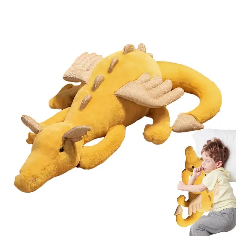 

Плюшевое животное дракон с крыльями, плюшевые игрушки, эластичные и удобные милые плюшевые обнимающие дракона для спальни