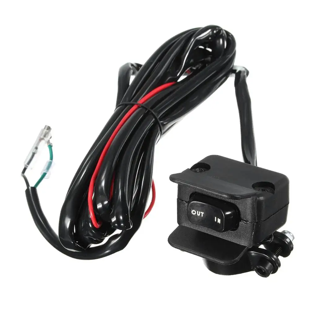 300cm Motorcycle ATV Winch Rocker Switch Handlebar Control Line Plastic and Metal