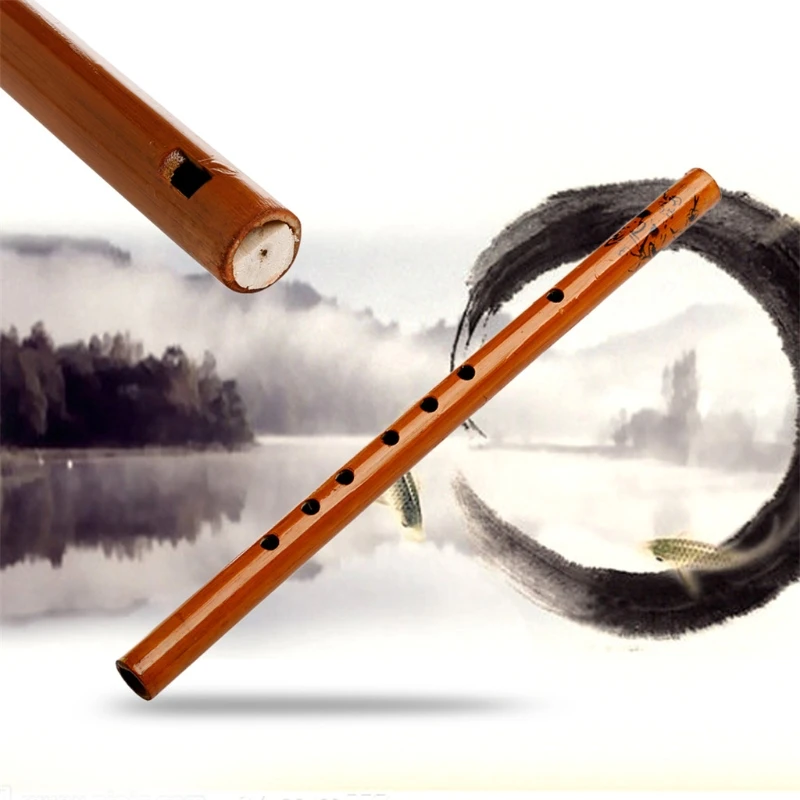 Chinese Dizi Traditional 6 Hole Bamboo Flute Clarinet Student Wood Color