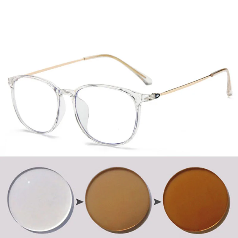 Anti-UV Finished Optical Eye Glasses Myopia Lens For Women Men Sun Photochromism Eyeglasses Degree Oculo -0.5 -1.0 -2.0 To -6.0 5