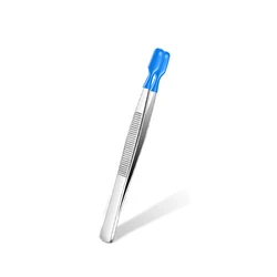 Precision Rubber Tip Tweezers Set with Straight and Bent Tips (Flat)