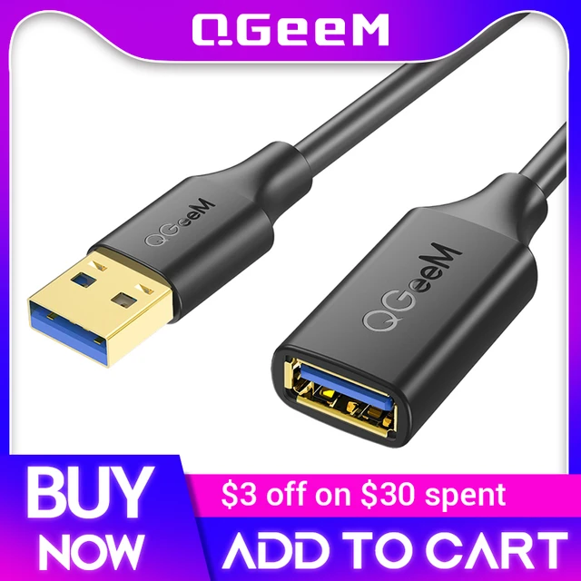 Câble d'extension USB QGeeM Câble d'extension USB 3.0 pour PC portable  Smart-TV PS4