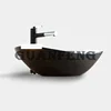 Household Single Hole Creative Black Above Counter Basin Bathroom Retro Basin Chinese Style Ceramic Sink Hand Washing Basin Bowl 5