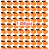 1-100pc Mini Orange Rubber Ducks Set in Bulk with Sunglasses Float Squeak Tiny  Rubber Duck Toy for Kids Party Birthday Supplies 1