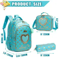 School Backpacks for Girls Backpack with Lunch Bag Pencil Case Elementary Primary Backpack for Teen Girls 2