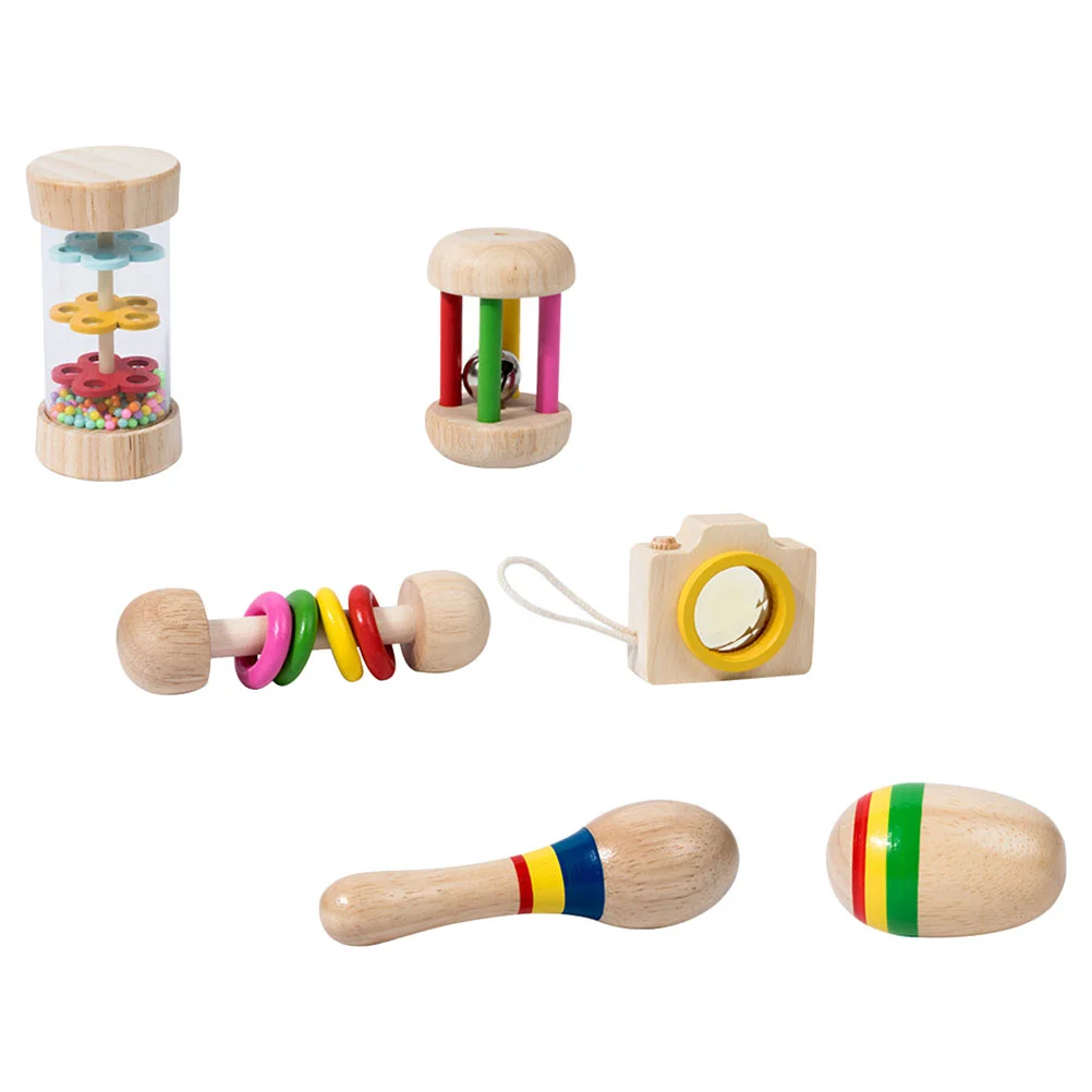 

1 set of Baby Wooden Toyss Wood Hand Toys Kids Plaything Infant Shaking Toys Educational Toy