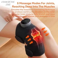 Deep Muscle Relief Electric Knee Massager Breathable 5 Temp Levels Cordless Heated Knee Brace 3 Modes 1