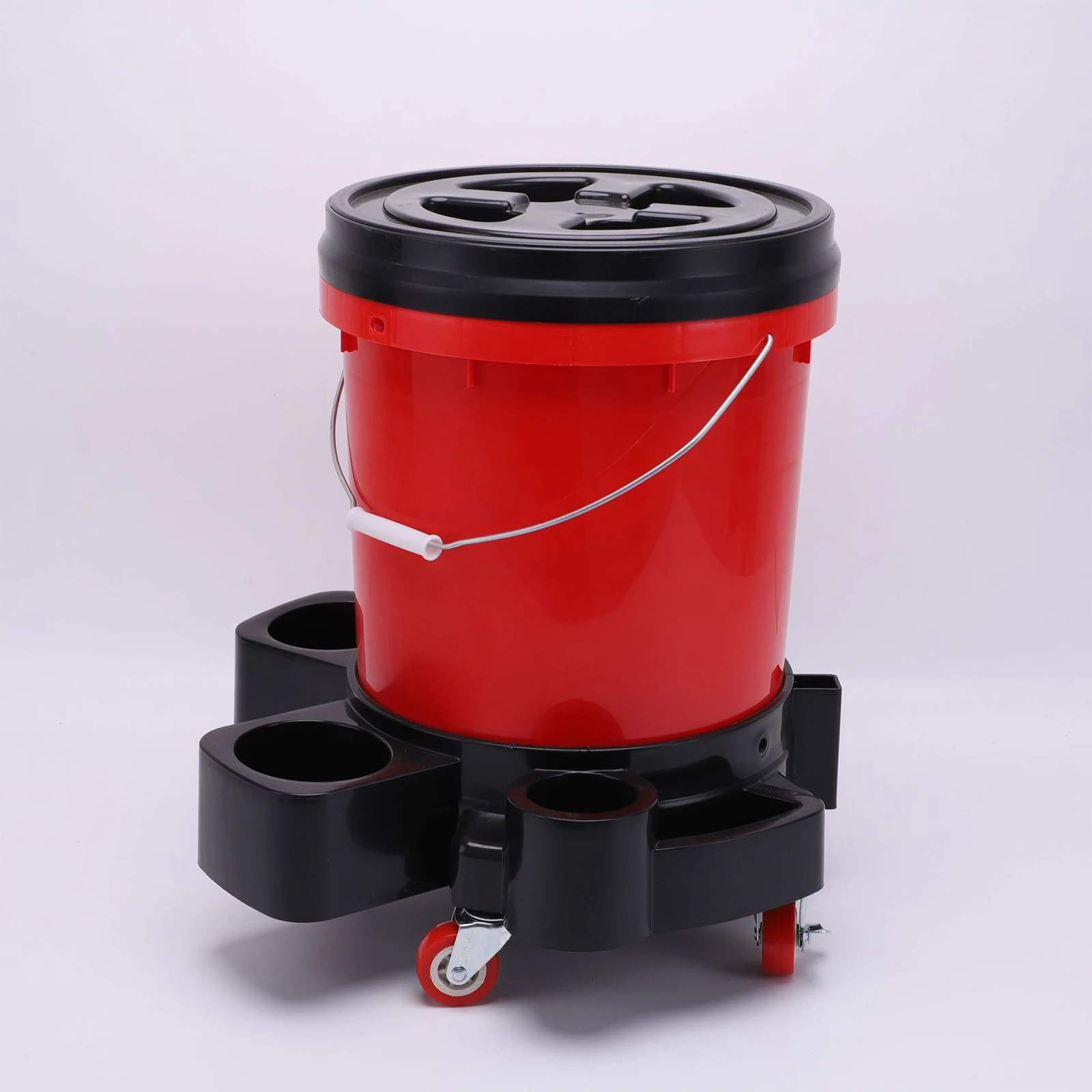 Car Wash Bucket Chair Lid with Tool Rolling Bucket Dolly With Wheels Accessories Car Detailing Holder Heavy Duty car wash bucket rolling bucket dolly