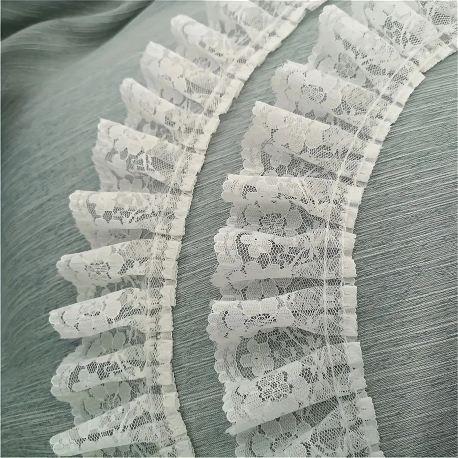 6CM Breite HEIßE Stickerei Weiß Schwarz 3D Blume Spitze Stoff Trim Band DIY Nähen Applique Kragen Kleid Hochzeit guipure Dekor 1yar – Detail 2