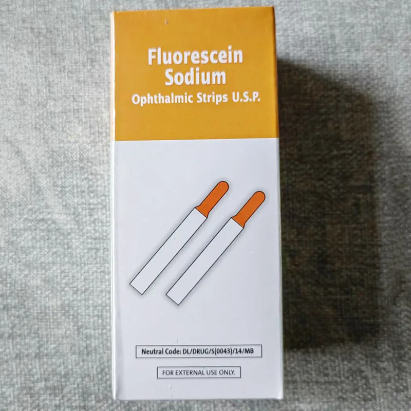 India Tear Detection Filter Paper Strip Fluorescein Sodium Ophthalmic Detection Test Strip 100 Pcs/box ophthalmic surgical instruments