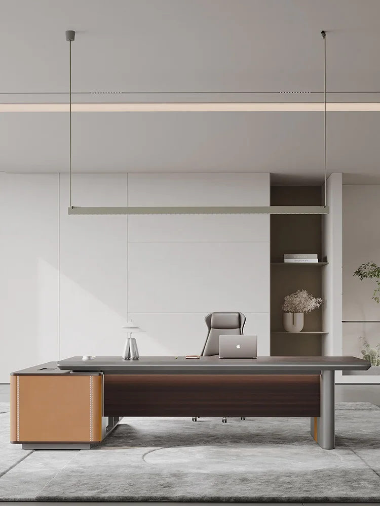 

Boss Table President Table Modern Simple Office Desk and Chair Combination Large Class Desk Supervisor Table Atmospheric Office