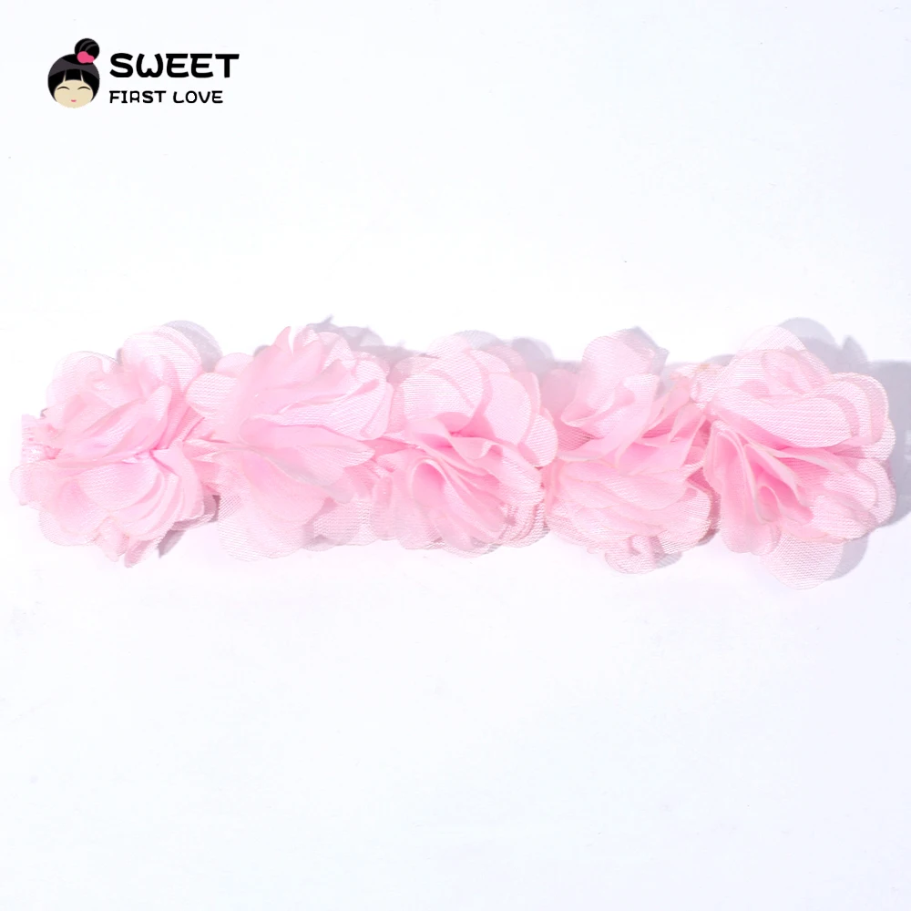 Pink Baby Flower Headband - Handmade Chiffon Hair Accessory for Newborns and Toddlers