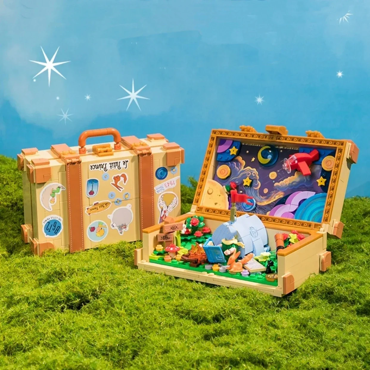 Idee Petit Prince Valigia Da Viaggio Planet The Little Prince Model Buidling Blocks Notte Stellata Giocattoli Classici Da Fiaba Per Bambini