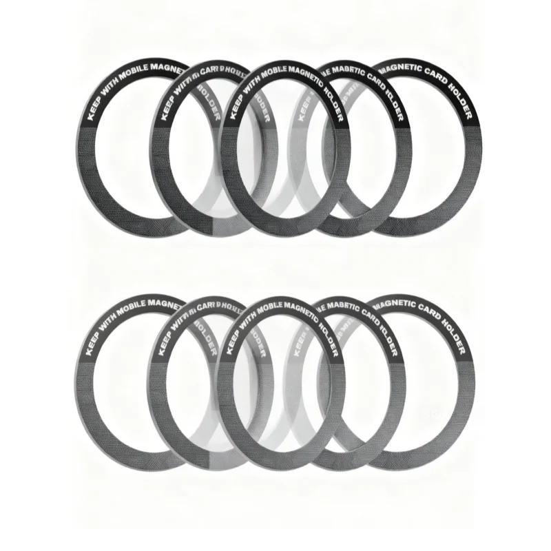 Magnetic Metal Ring Stickers - Universal Strong Magnet for Wireless Charging (10-Pack)