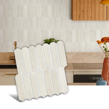 1/10 pezzi adesivi per piastrelle decorative 3D, texture a squame di pesce 3D, opaco 30 cm x 30 cm, resistente all'acqua e allo muffa, per cucina bagno W 1