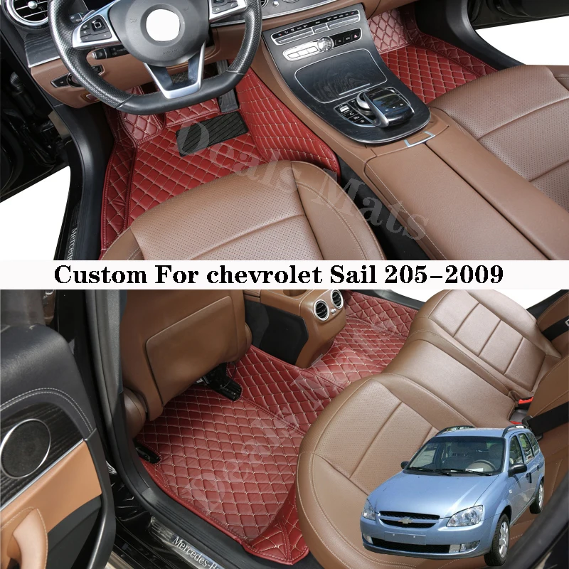 

Автомобильные коврики для Chevrolet Sail 2005-2009, кожаные для всех сезонов, водонепроницаемые коврики, аксессуары для ковров на заказ