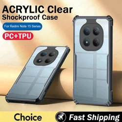 Transparent Shockproof Acrylic Protection Case for Note 15 Pro Plus (Black)