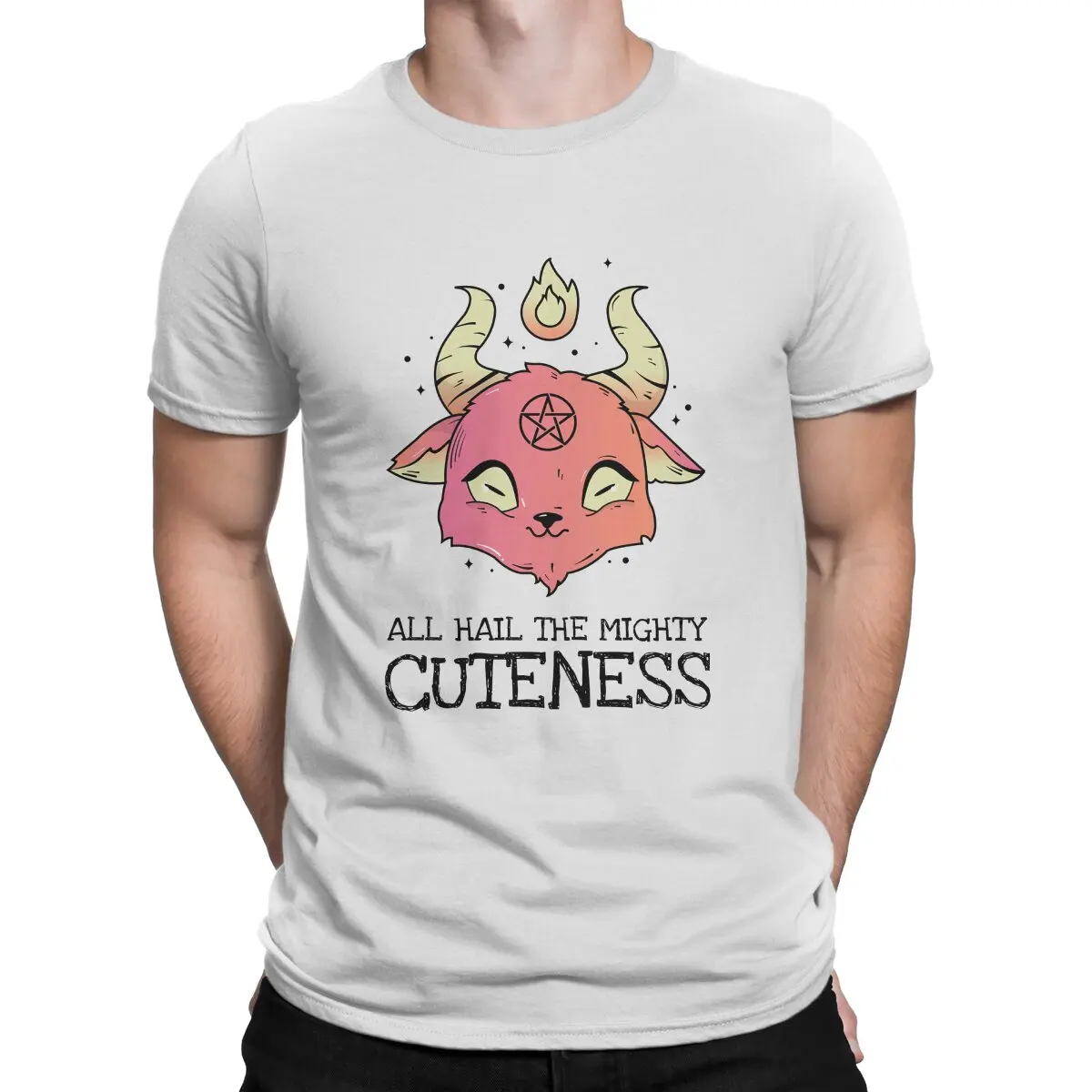

Футболка мужская с надписью «All Hail The Mighty Cuteness», 100% хлопок