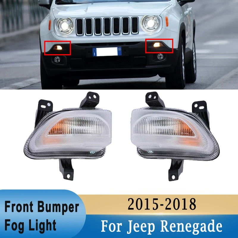 Luces Antiniebla Para Jeep Renegade 2015-2018 - Kit Izquierdo+derecho, Amarillas, Halogenas H11 55W