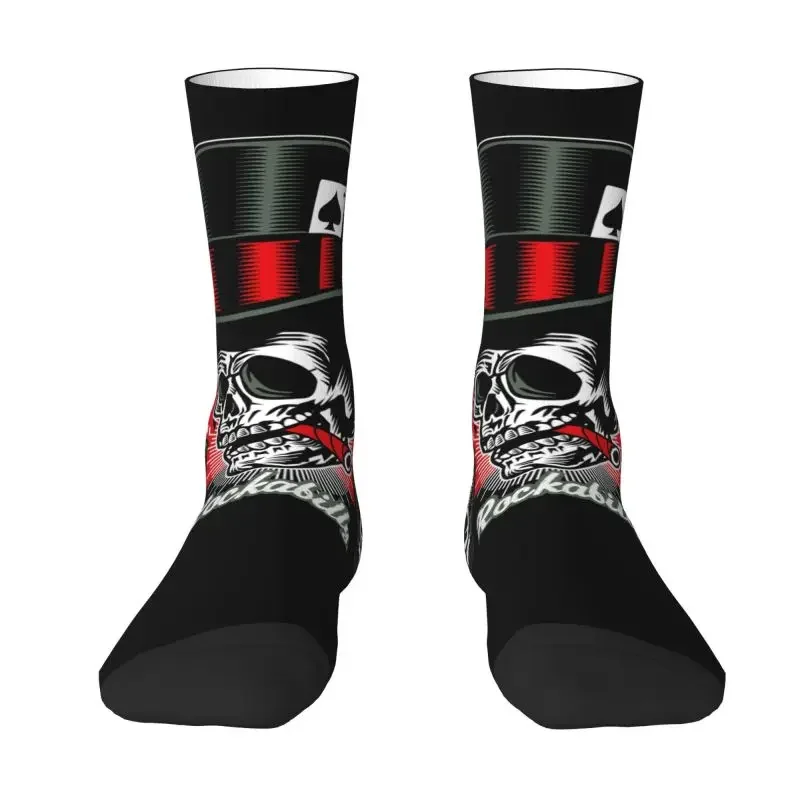 

Забавные мужские носки в стиле рокабилли с черепом в стиле ретро рок-н-ролл, Классические носки унисекс, теплые Дышащие Короткие носки с 3D-принтом