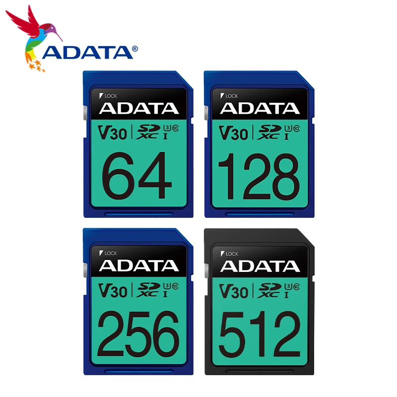 

ADATA SDXC U3 C10 UHS-I карта памяти V30 Premier Pro SD карта 64 Гб 128 ГБ 256 ГБ 512 ГБ SD 5,0 высокая скорость для 4K HD камер видео
