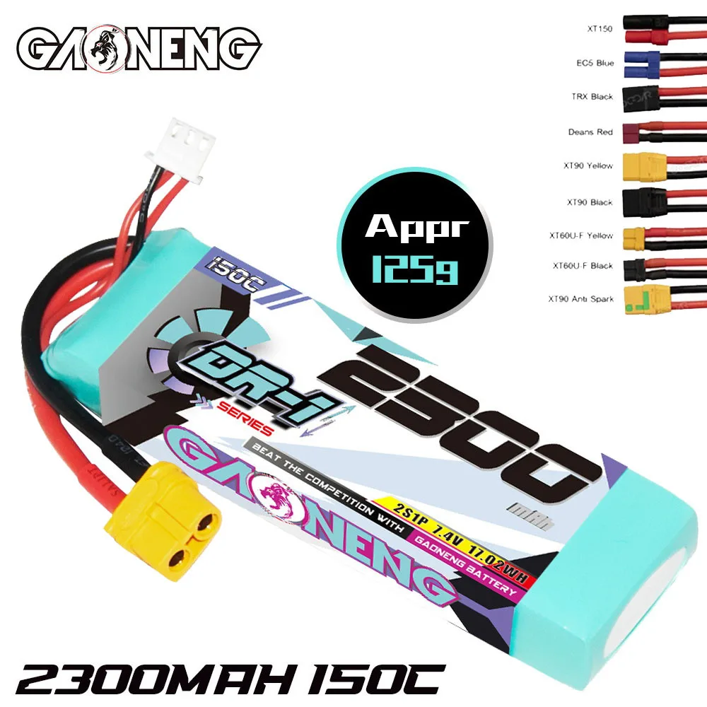 

GNB 2S Lipo Battery 2300mAh 7.4v 150c For RC Helicopter Quadcopter Drone Cars Boats Airplanes Spare Parts 7.4v Cars Battery