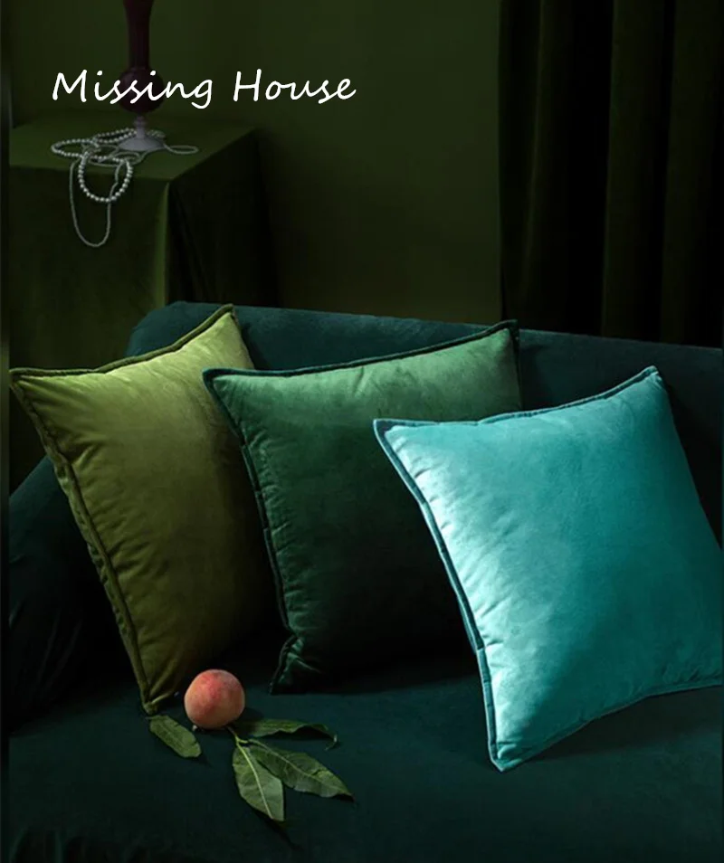 LuxuryPureSliodColorVelvetPillowcaseCoverCushionCoverLiving
