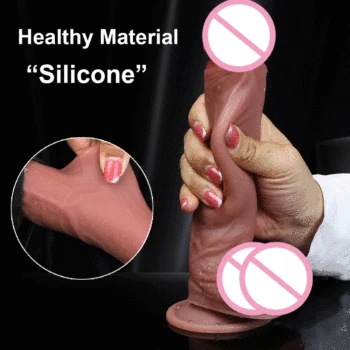 7/8 Inch Sliding Foreskin Realistic Penis with Suction Cup Dildo Female Masturbator Move Skin Big Dick Sex Toys Anal Stimulation 2